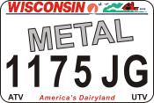 Create your Thick Metal Wisconsin ATV UTV License plate today! Order Now, ships today for $24.95