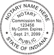 We proudly create crisp, clear, raised impressions on all Indiana Notary Seal Embossers. Just create one now: click - create - and submit. Next Day Stamps and Engraving will ship.