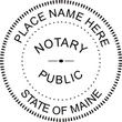 We create crisp, clear, raised imprint on paper with the Maine  Notary Seal Embosser. Create-Click-Submit and Next Day Stamps and Engraving will ship.