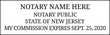 Professional Quality New Jersey Notary Stamp customized with Notary Information. Make one now! Click-Create-Submit, New Day Stamps will ship!