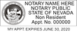 Simple customizing Nevada Notary Non-Resident Stamps. Make one now: Click-Create-Submit, Next Day Stamps will ship!
