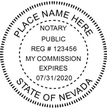 Design one now using the simple Next Day software - Click-Create-Submit for a customized Nevada Round Notary Stamp that Next Day Stamps will ship.