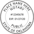 Professional quality Oklahoma Round Notary Seal Embosser. Easy order: Click-Create-Submit, and Next Day Stamps and Engraving will ship!