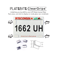 kits are designed to display your UTV License Plate to your rear glass windshield.  These easily display your plate without buying a mounting kit, drilling holes, or adding a license plate frame.