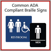 Next Day Common ADA Compliant Restroom Signs & Sets