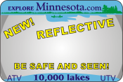 Minnesota Reflective Metal ATV UTV License Plates will keep you Safe and Seen, Day or Night. Made of thick metal and have the look and feel of a real auto plate. Order now for only $29.95.
