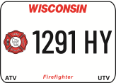 Create the Thick Wisconsin Firefighter ATV UTV License plate Now! $29.95 ships today!