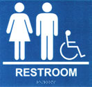 you design your own or choose from common ada compliant signs. Customized unisex wheelchair signs made today for Next Day or Overnight.