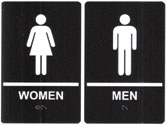 -Pass your inspection. Women - Men ADA compliant restroom sign set 1 | Order and we'll ship today for Next Day or Overnight Delivery.