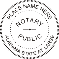 We proudly create crisp, clear, raised impressions on all Alabama Notary Seal Embossers. Just create one now: click - create - and submit. Next Day Stamps and Engraving will ship.