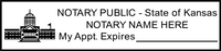We proudly create crisp, clear impressions on the Kansas Notary Stamp Rectangular. Make one now: Click-Create-Submit. Next Day Stamps and Engraving will ship.