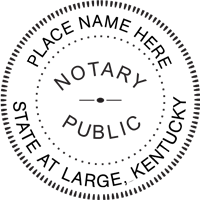 We create crisp, clear, raised imprint on paper with the Kentucky  Notary Seal Embossers. Make one now: Create-Click-Submit and Next Day Stamps and Engraving will ship.