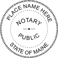 We create crisp, clear, raised imprint on paper with the Maine  Notary Seal Embosser. Create-Click-Submit and Next Day Stamps and Engraving will ship.