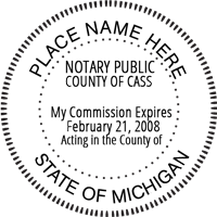 Create a crisp, clear, raised imprint on paper with a Michigan Notary Seal Embosser by Next Day Stamps. Create-Click-Submit and we Next Day Stamps will ship.