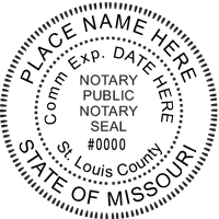 Make one now customized with your Missouri Notary information. Easy to submit to Next Day Stamps to ship.