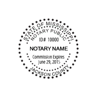 We proudly create crisp, clear impressions on the State of Mississippi Round Notary Stamp (Design 2). Create-Click-Submit - Next Day Stamps will ship.