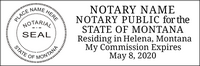 Customize a Montana Notary Stamp right now. Create it, love it, submit it and Next Day Stamps will ship!