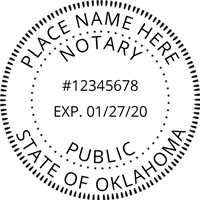 Professional quality Oklahoma Round Notary Seal Embosser. Easy order: Click-Create-Submit, and Next Day Stamps and Engraving will ship!