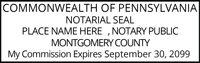 Stamp meeting the Pennsylvania Notary Stamp requirements. Easy to order - Click-Create-Submit one now! Next Day Stamps & Engraving will ship!