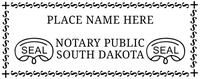 The South Dakota Notary Stamp, required by South Dakota, simple to design one now. Click-Create-Submit, Next Day Stamps will ship!