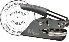 Design your Wisconsin notary seal in seconds. Use our create a seal software for your Wisconsin Notary Seal Crimper.